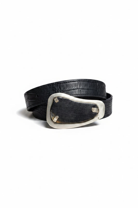 CINTURÓN XL NEGRO CROCO