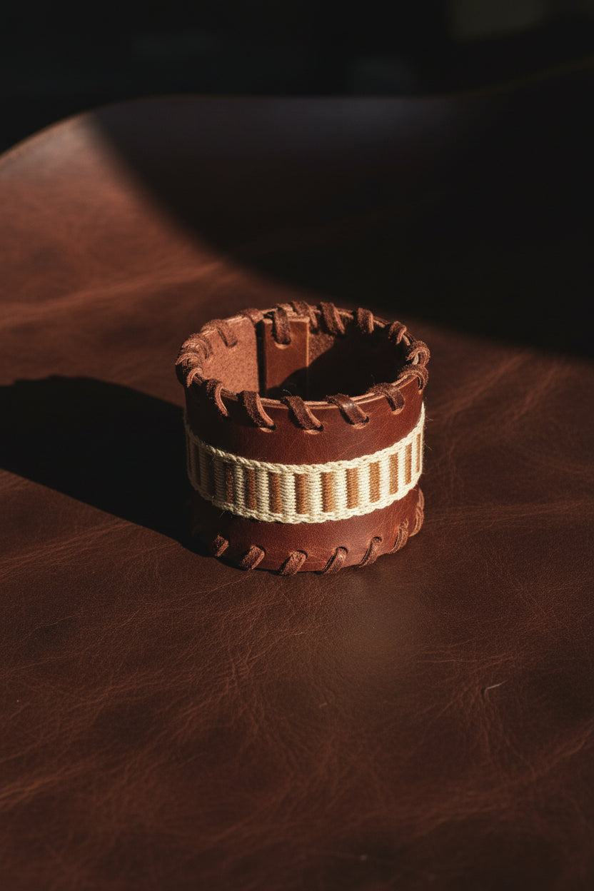 Pulsera Chaguar Cuero Café