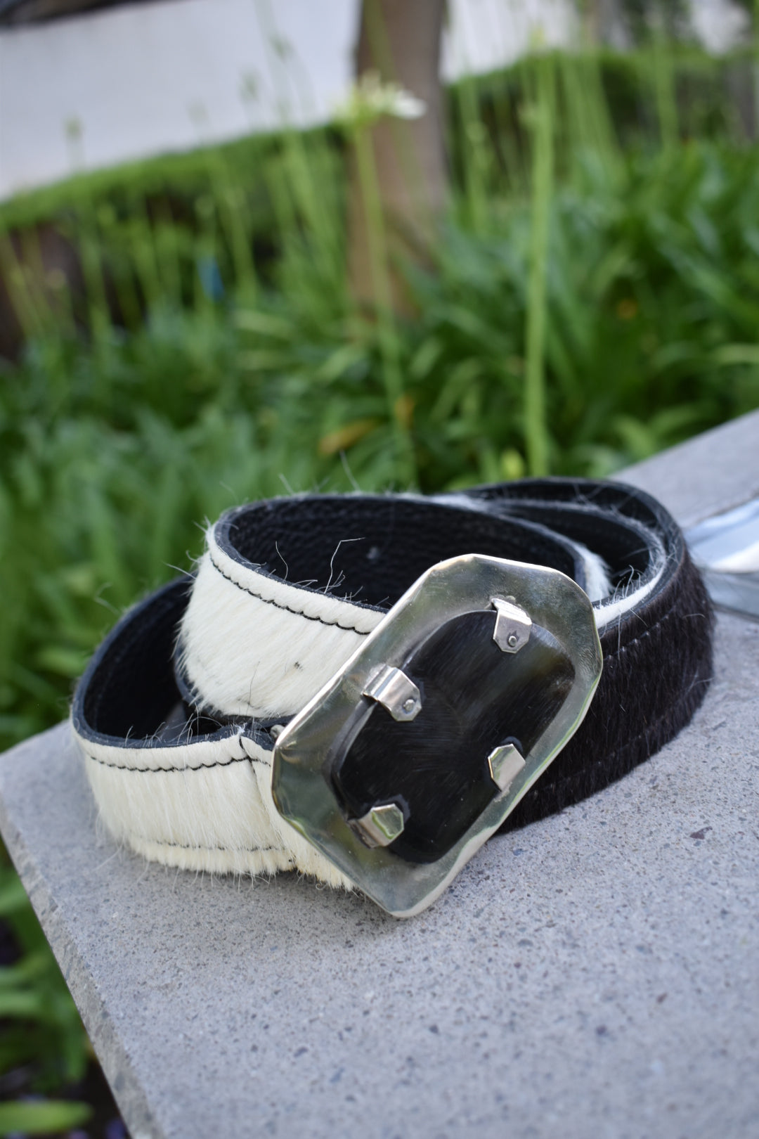 Cinturón Aurora Negro Pelo  Vaca