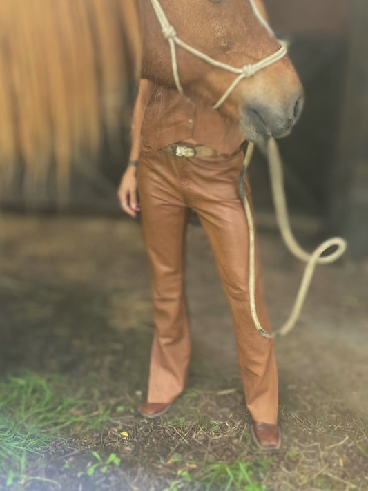 Pantalones de Cuero Croco