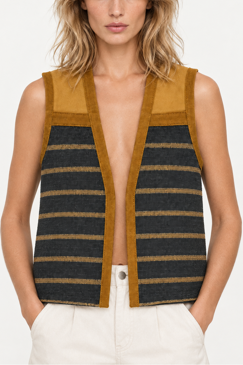 Chaleco Chaguar Ceniza — Bendito Leather, vista 2