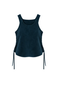 Top Reversible Nordelta Gamuza Azul, hecho a mano en gamuza — Bendito Leather