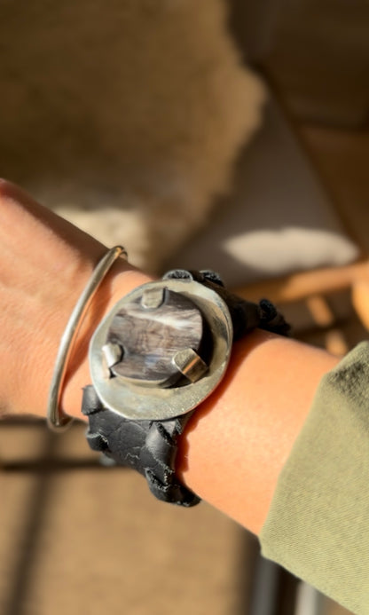 Pulsera Negro Croco