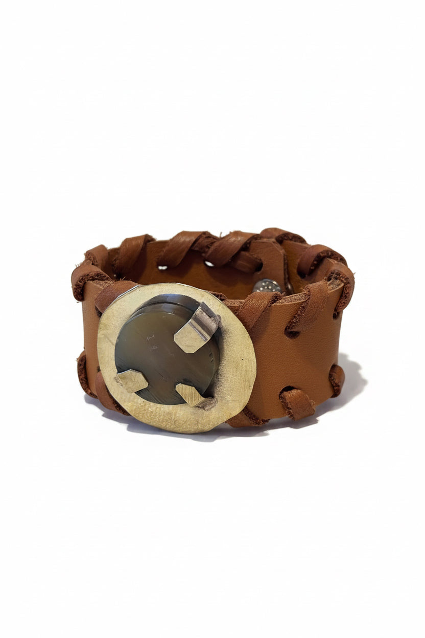 Pulsera Cuero Camel Asta Café