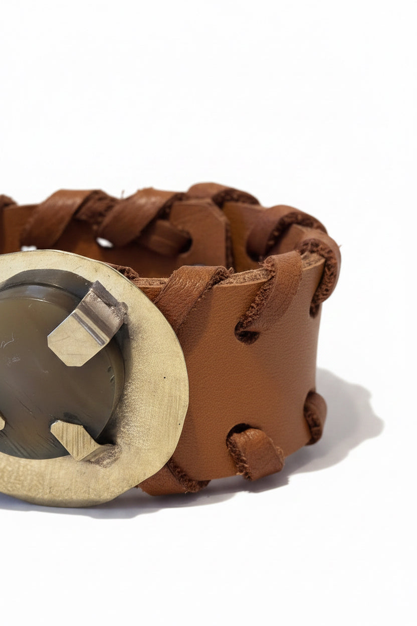 Pulsera Cuero Camel Asta Café