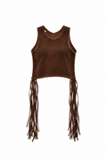 Top Flecos Gamuza Chocolate, hecho a mano en gamuza — Bendito Leather