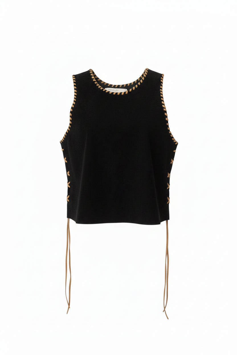 Top Gamuza // Negro · Tiento Camel