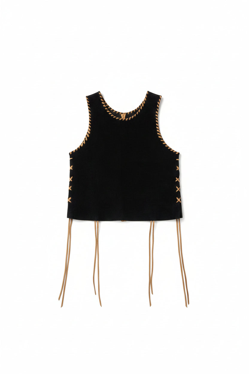 Top Gamuza // Negro · Tiento Camel