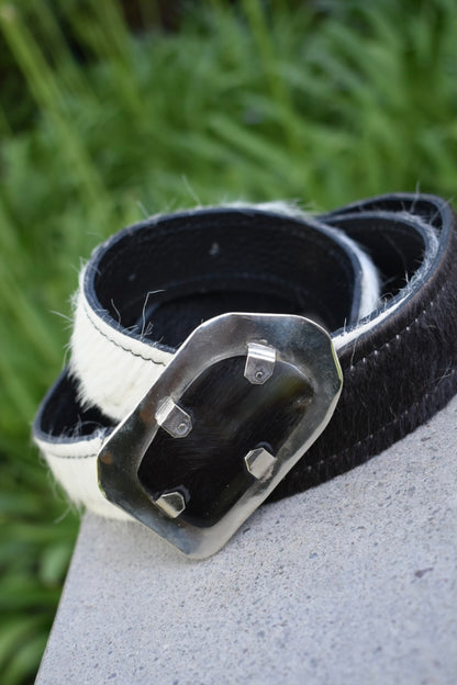 Cinturón Aurora Negro Pelo  Vaca