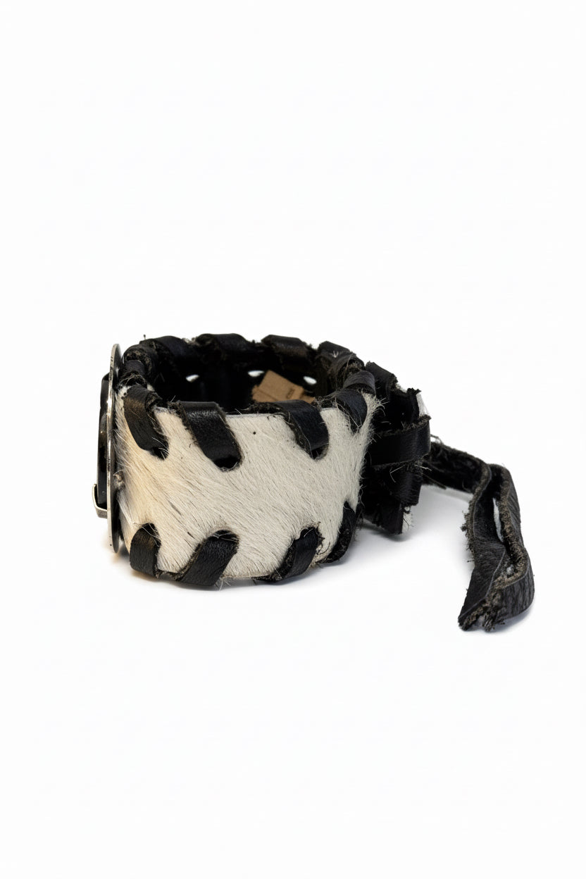 Pulsera Pelo Visón Blanco Asta Negro
