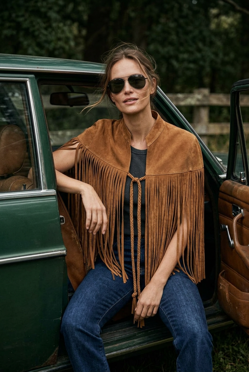 Capa Flecos Gamuza Camel