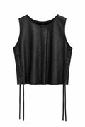 Top Isidro Croco Negro, hecho a mano en cuero croco — Bendito Leather