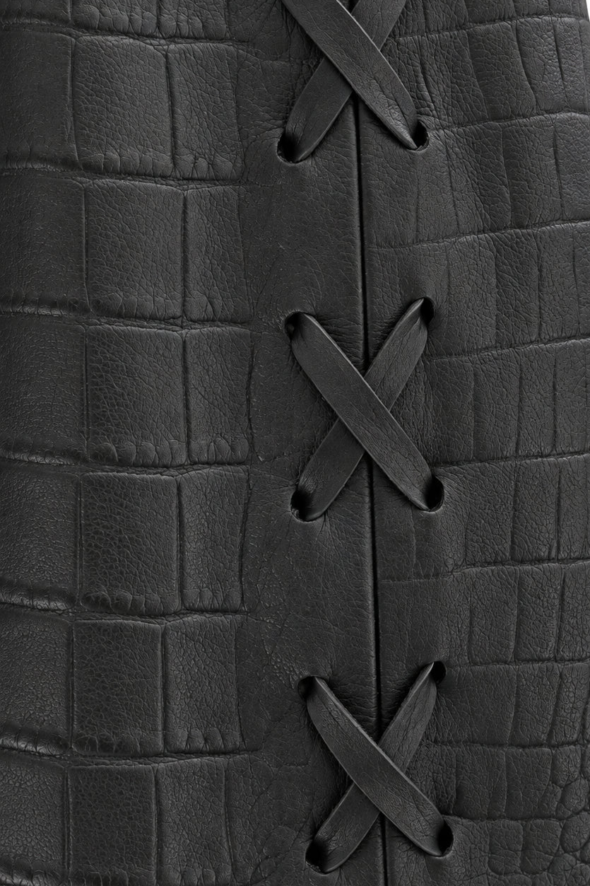 Top Isidro Croco Negro — Bendito Leather, vista 4