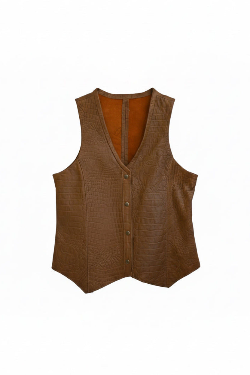 Chaleco Croco Camel