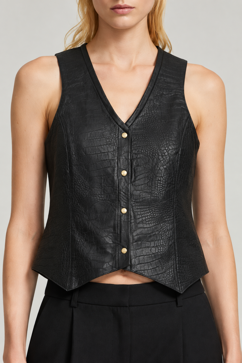 Chaleco Croco Negro