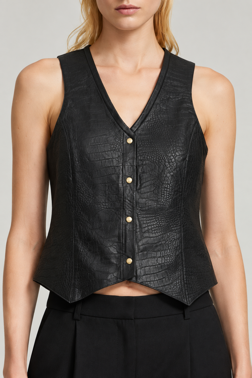 Chaleco Croco Negro