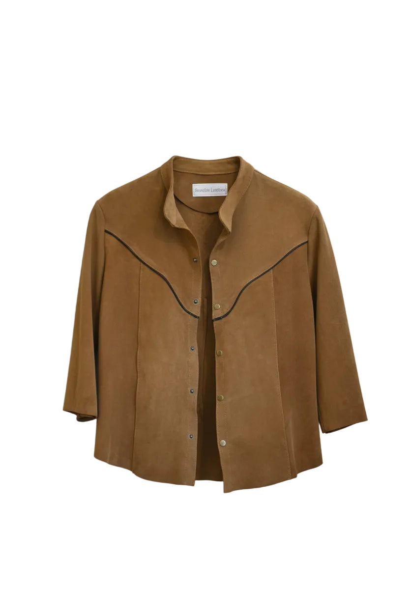 Camisa Tejana Gamuza Camel