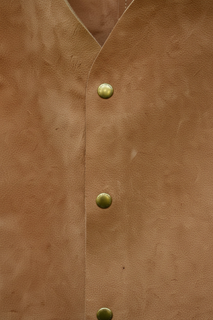 Chaleco Gamuza Flecos Camel