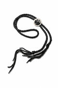 Collar Cuero Trenzado Negro con Asta Negra, hecho a mano en cuero y asta — Bendito Leather