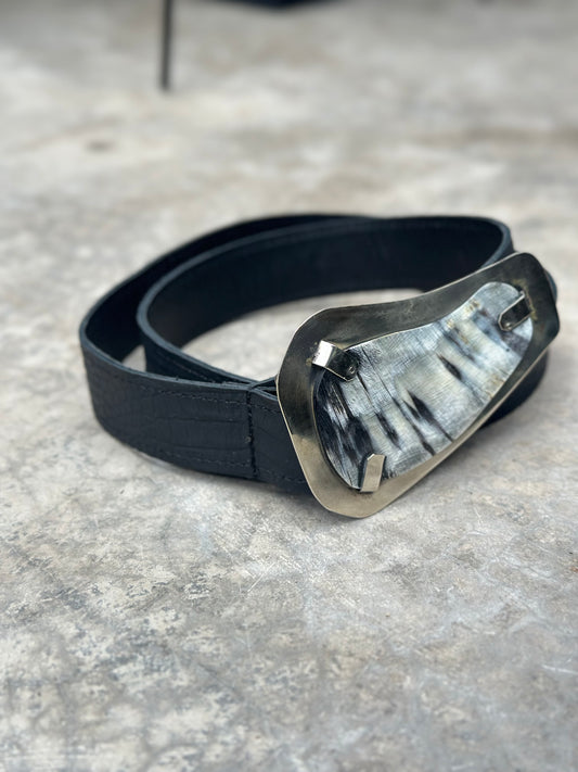 Cinturón XL Negro Croco