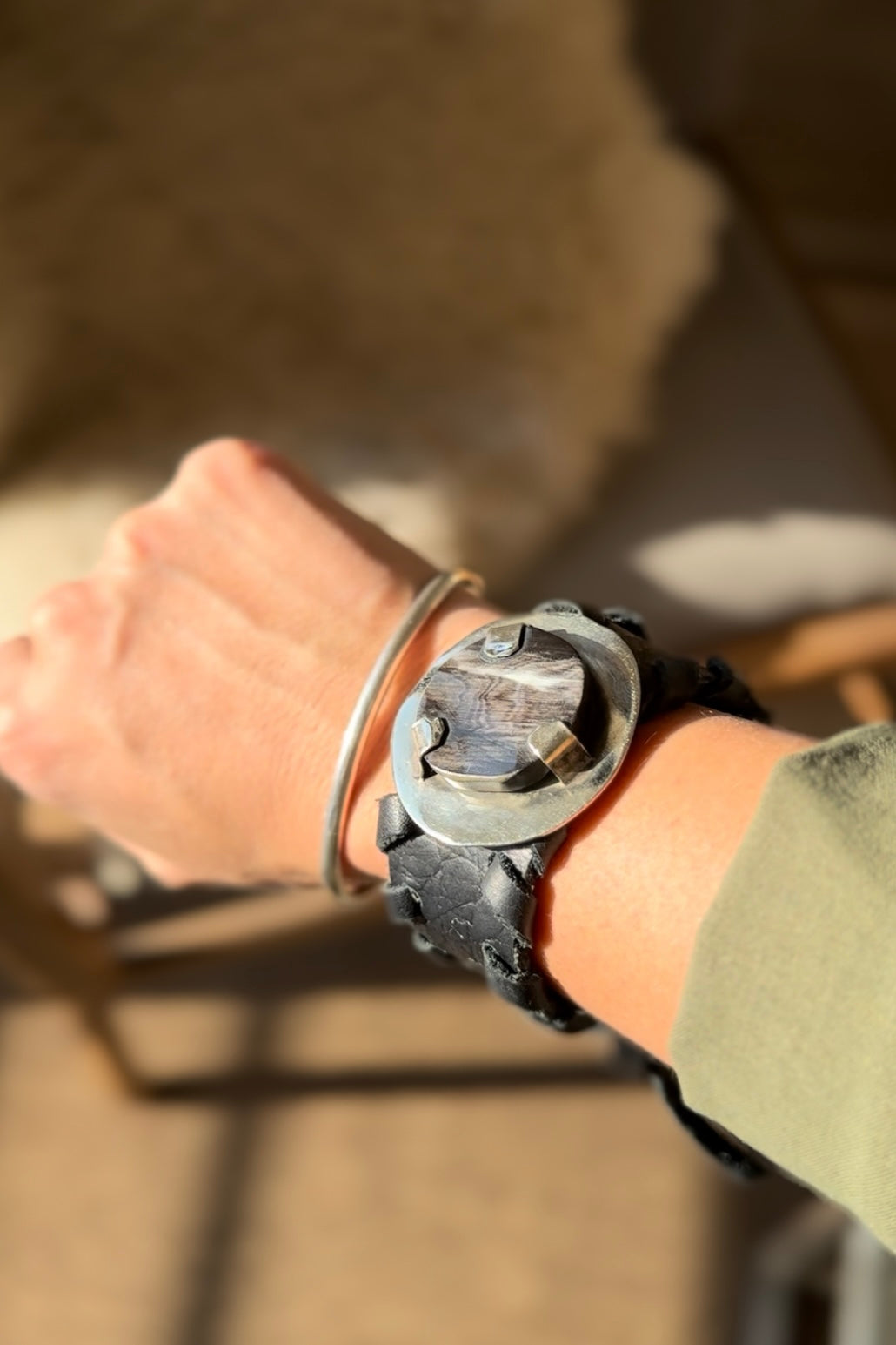 Pulsera Negro Croco