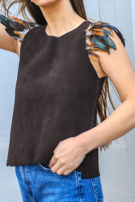 Top Plumas Gamuza
