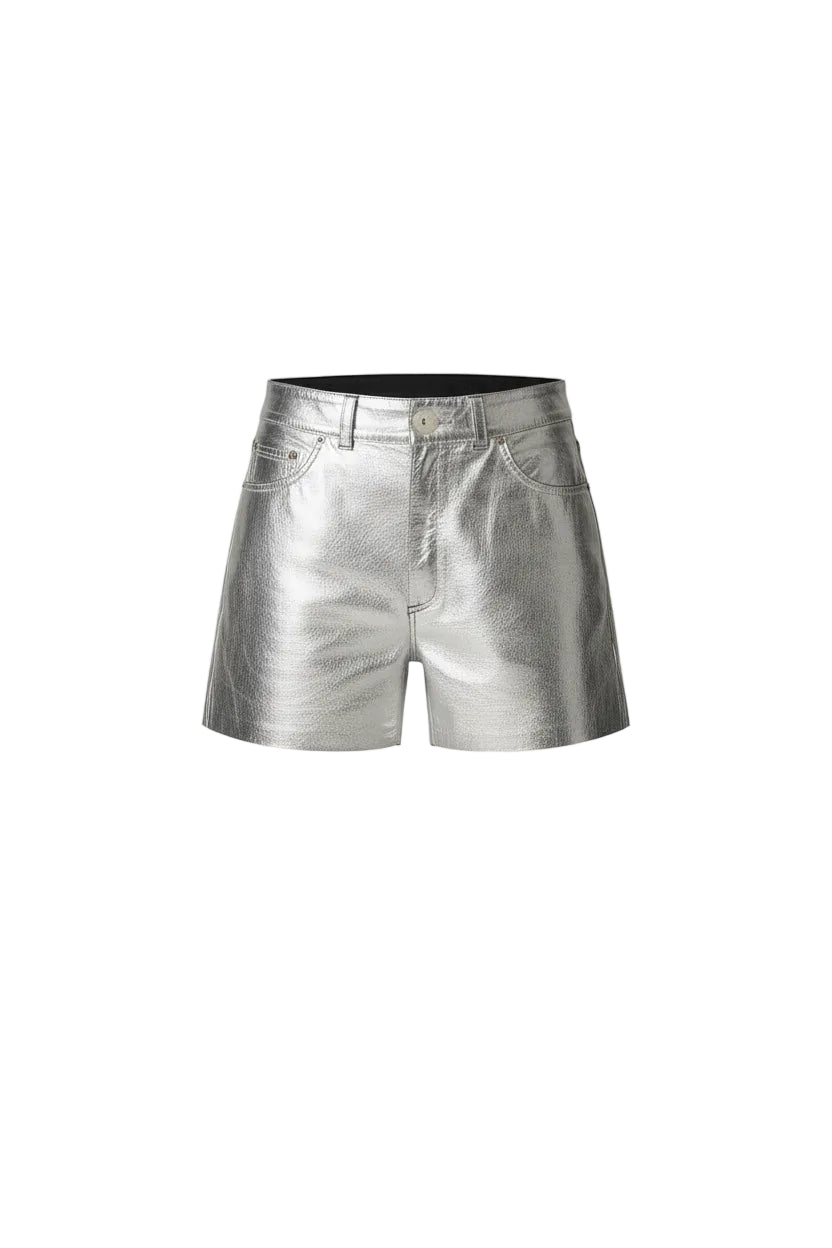 Short Camelia Cuero Metalizado